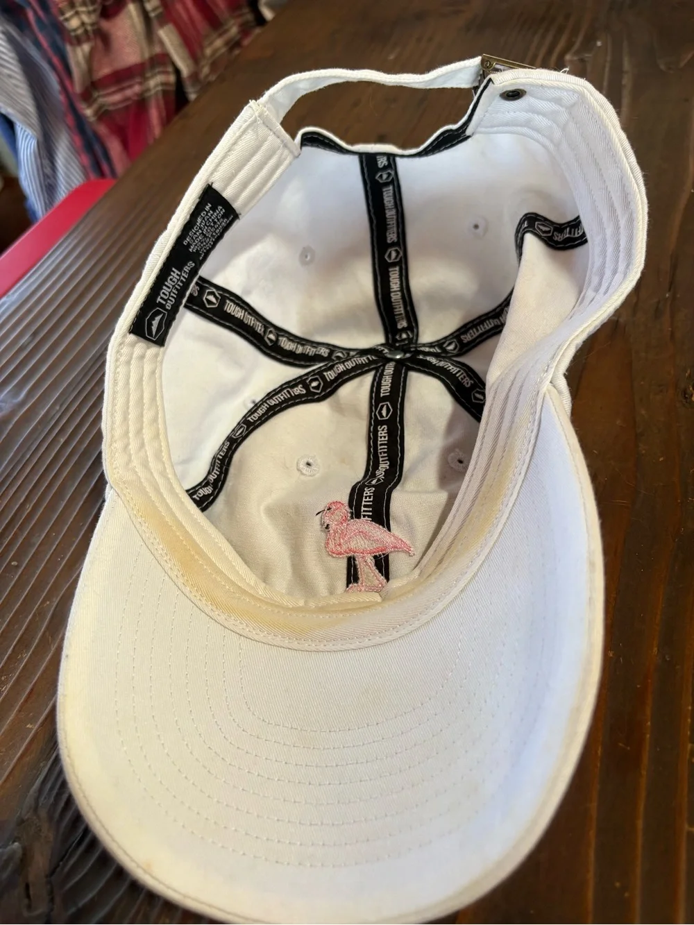 Women’s White Baseball Cap with Pink Flamingo Embroidery